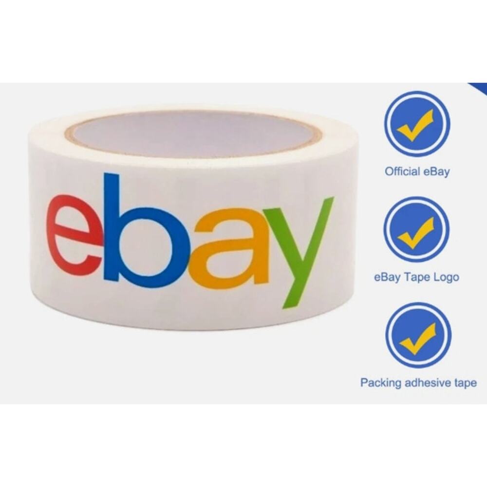 NEW eBay Color Logo Packing Shipping Boxes White Tape, 6 Rolls, 2" x 75 Yards Ea - Picture 3 of 5